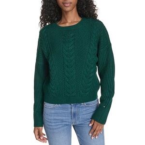 Tommy Hilfiger Women's Sportswear Cable Crewneck Sweater L